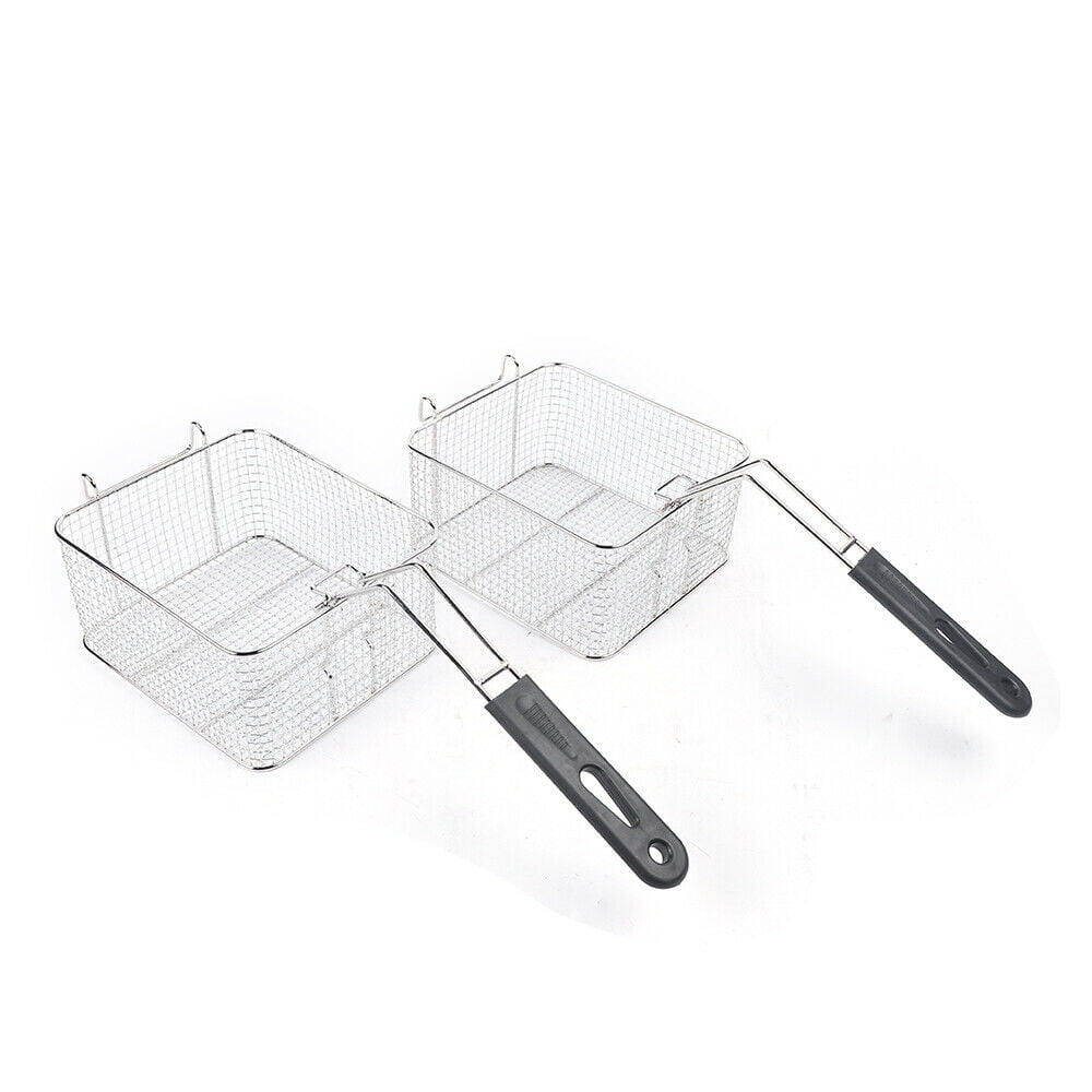 CNCEST Commercial 2 Burner Deep Fryer Propane Gas Fryer Propane LPG 2 Basket Stainless Steel