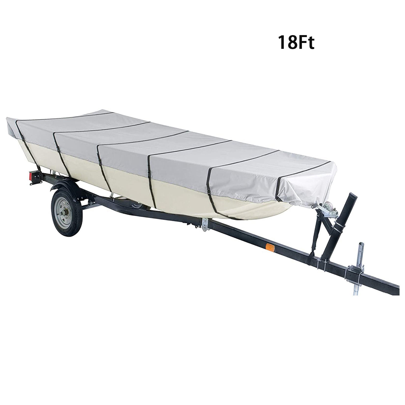 Boat Cover Waterproof Trailerable Heavy Duty Blue Fit for Jon Boat 18Ft Long and Beam Width Up to 75Inch