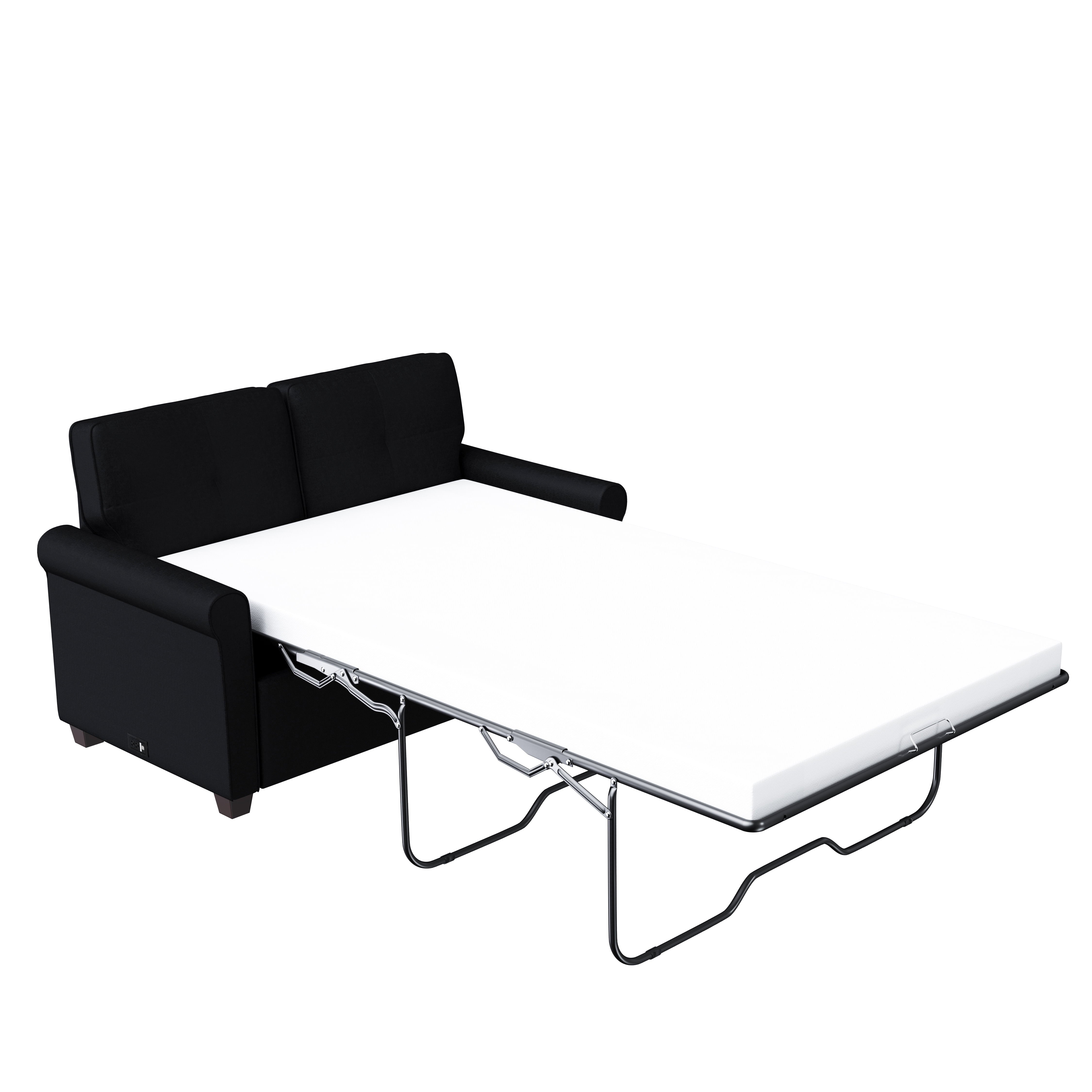 Lifestyle Solutions Anton Loveseat with Power, Black Fabric