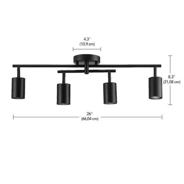 Miller 2.16 ft. 4-Light Matte Black Fixed Track Lighting Kit