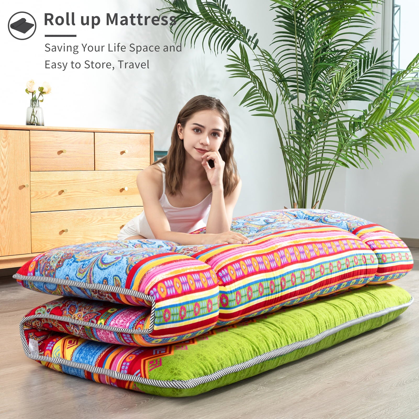 Floor Mattress, Japanese Style Futon Mattress Camping Mattress Twin