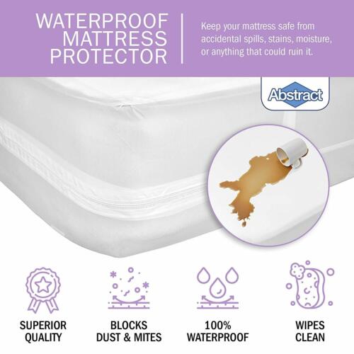 Abstract Vinyl Full Mattress Protector Zipper Closure Style - White (39" X 75")