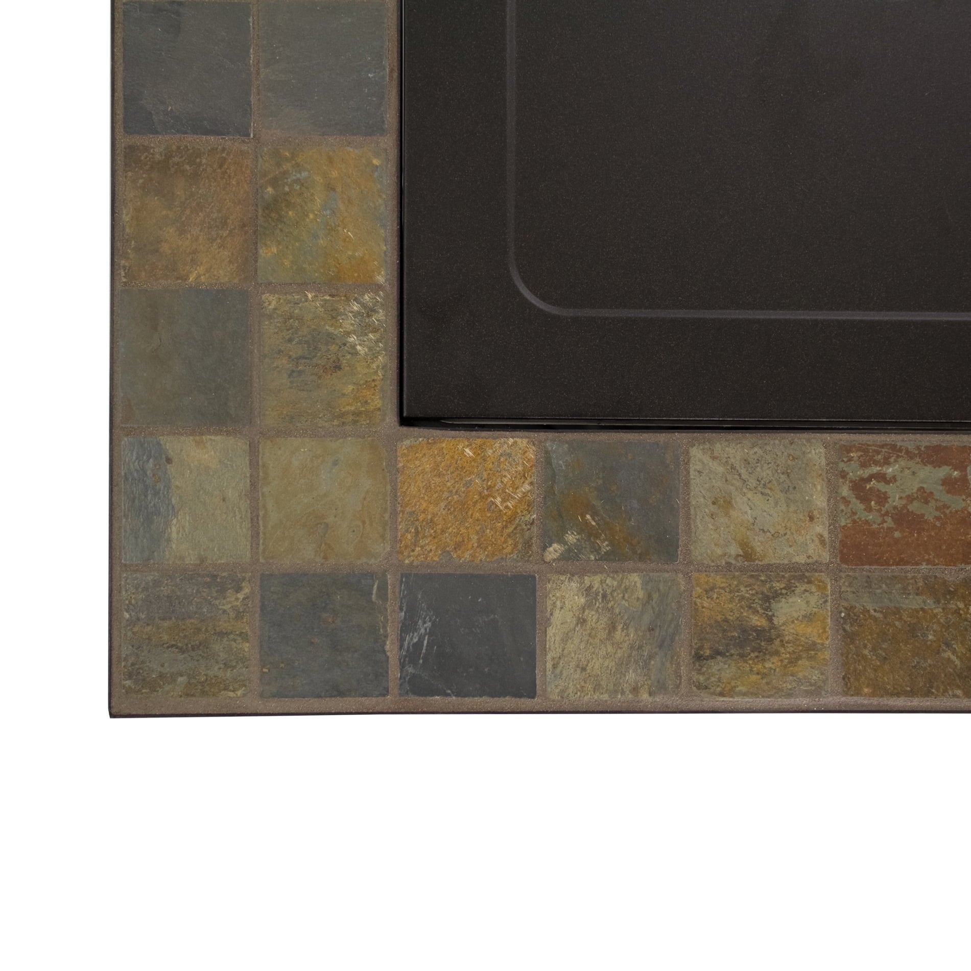 AZ Patio Heaters Hiland 30 Inch Square Slate Tile Top Propane Fire Pit, Bronze