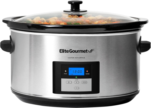 Elite Gourmet MST-900D Digital Programmable Slow Cooker, Oval Adjustable Temp...