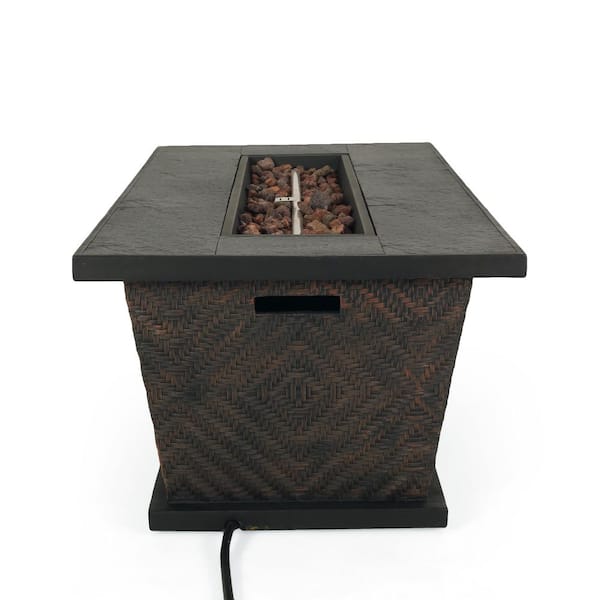 Abilene Brown Rectangular Stone Fire Pit (No Tank Holder)