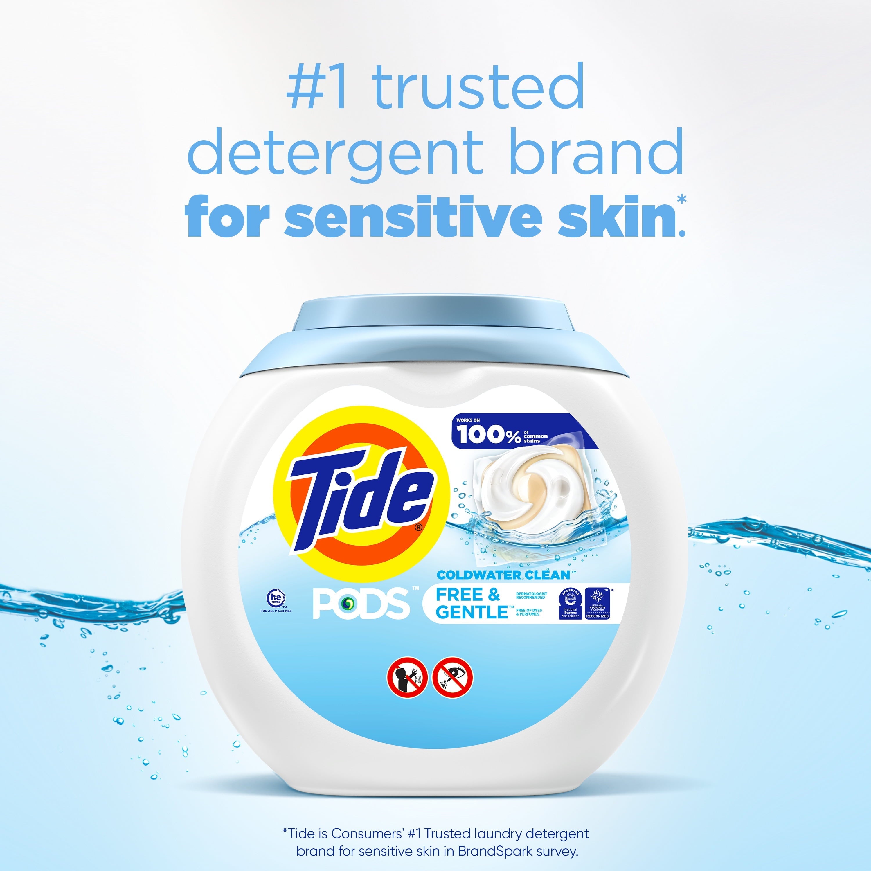 Tide PODS and Gentle, Liquid Laundry Detergent, HE Compatible, 57 Count, Hypoallergenic, Unscented