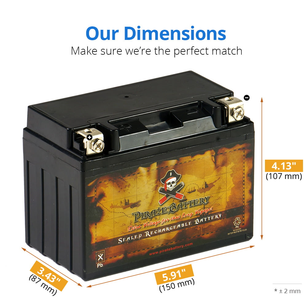 Pirate Battery YTX9-BS Sealed Agm 12V 135Cca Motorcycle Battery For Honda 650Cc Xr650L 2006