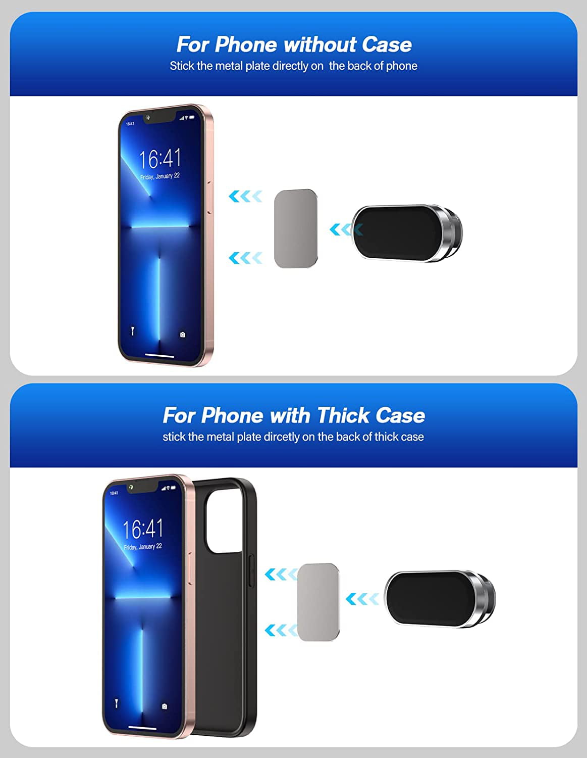 [2 Pack] Magnetic Phone Holder for Car[Upgrade Magnet] Phone Mount for Car,Car Phone Holder Mount 360 Adjustable, Dashboard Car Mount Fits Samsung iPhone etc All Smartphones