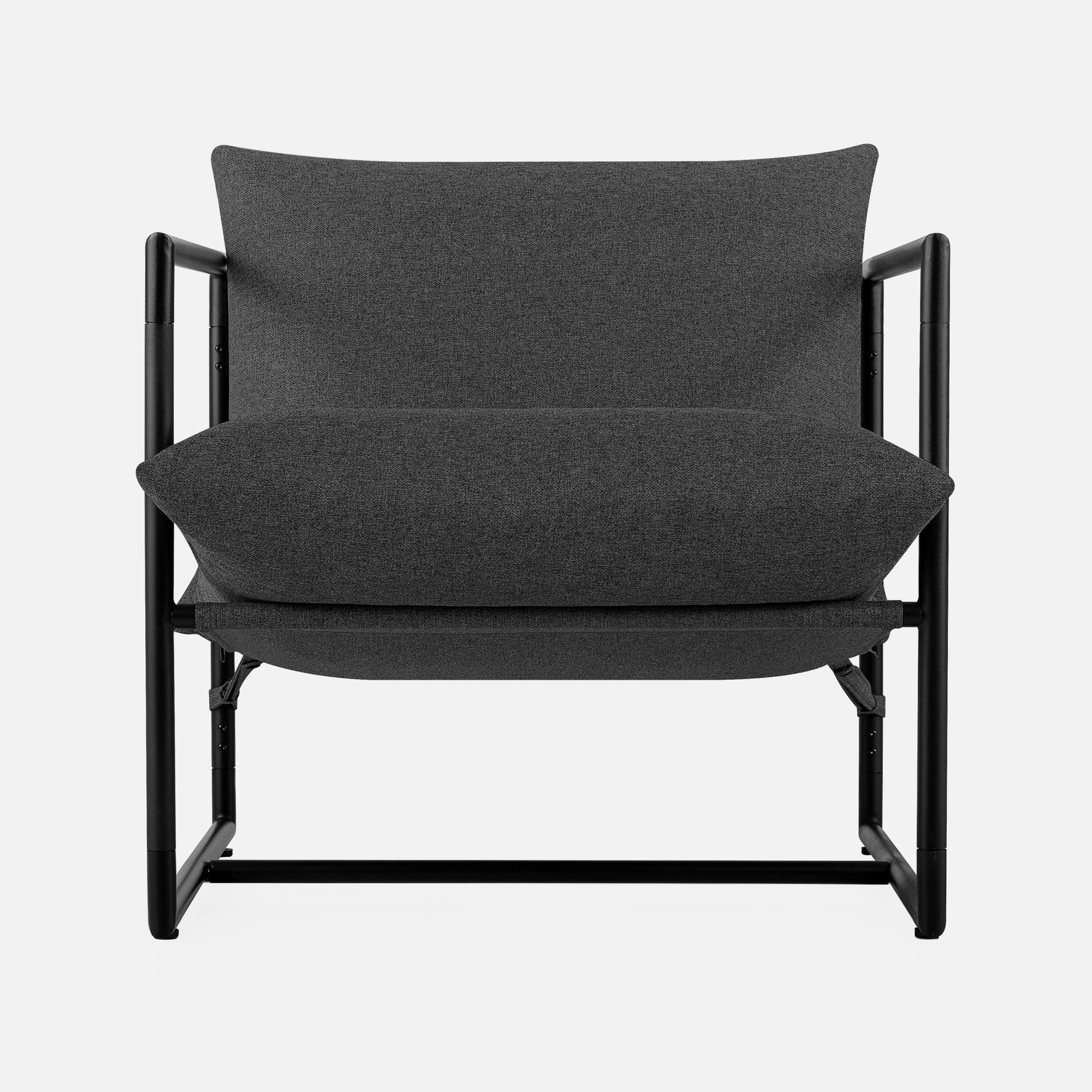 Zinus Aidan Metal Framed Sling Accent Chair, Dark Grey