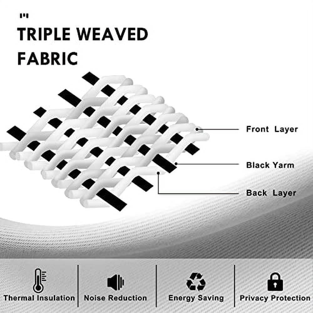 DWCN Blackout Curtains for bedroom – Thermal Insulated room darkening Drapes for Living Room, Greyish White, W 42 x L 84 Inch, Set of 2 Rod Pocket Curtain Panels