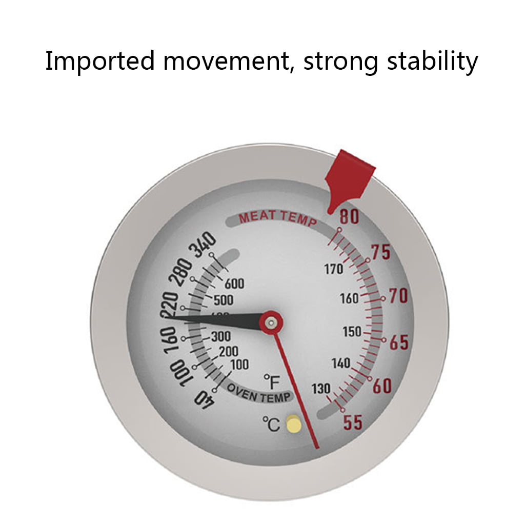 ZPAQI Stainless Steel Oven Safe Roasting Meat Thermometer Poultry Ham Turkey Grill Waterproof Kitchen Food Temperature Gauge with Long Probe for Cooking BBQ Baking