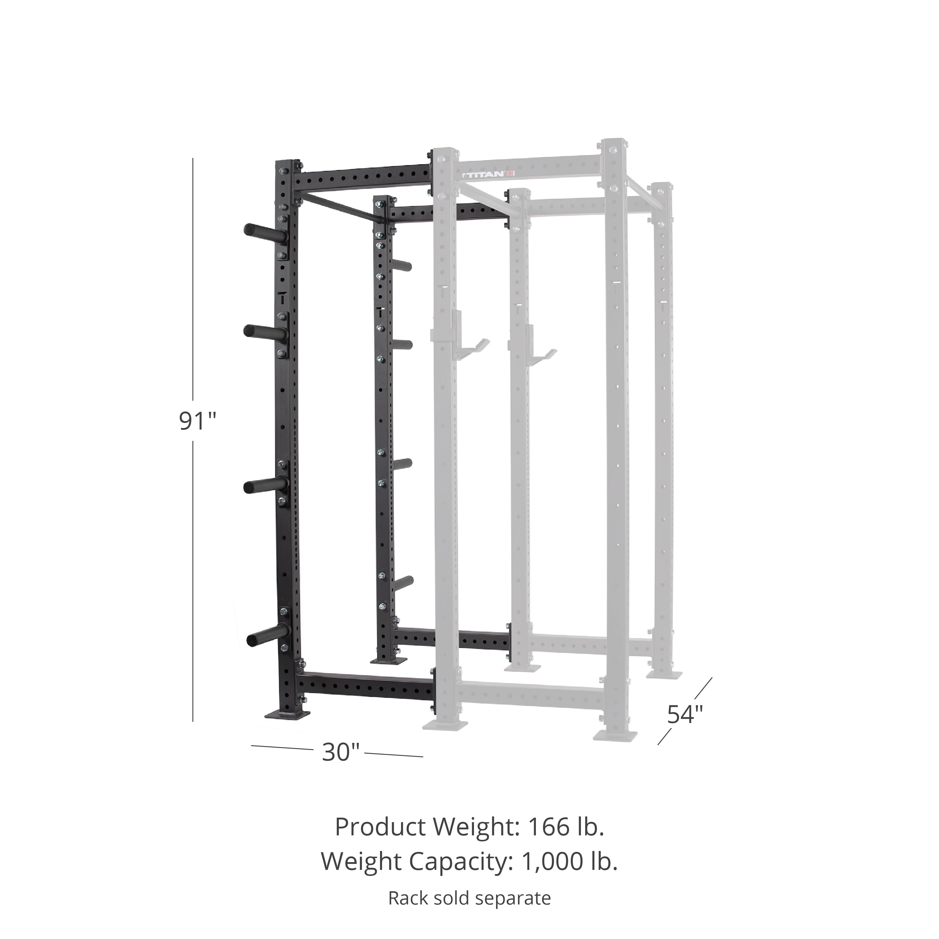 Titan Fitness X-3 Series Tall Bolt Down 24-in. D Extension Kit 90-in. H
