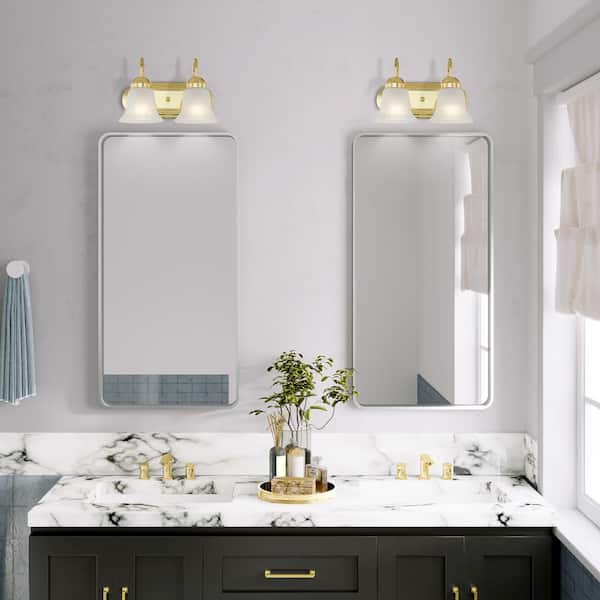 Riviera 2 Light Polished Brass Bath Vanity Light