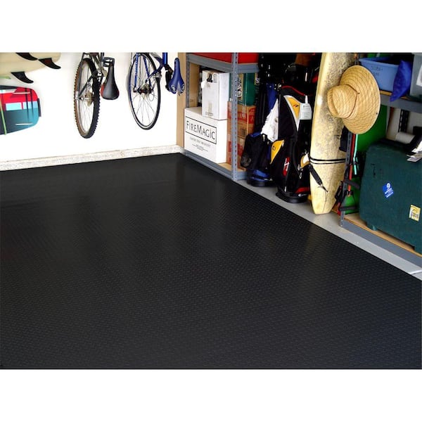 5 ft. x 9 ft. Black Textured PVC Golf Cart Mat