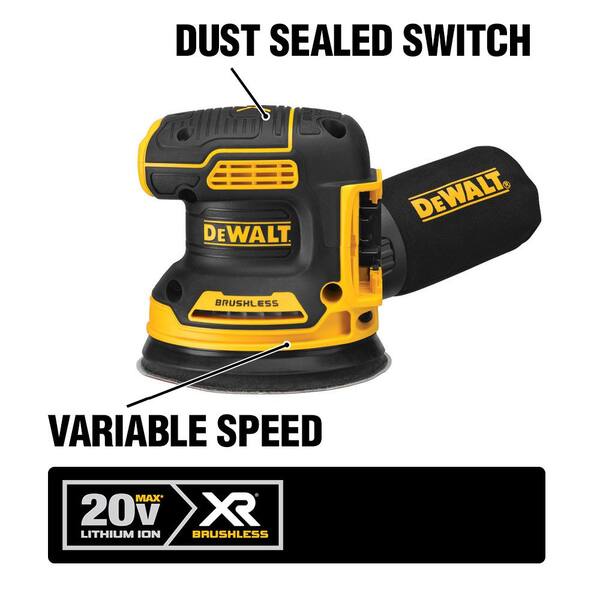 20V MAX Lithium-Ion Cordless Brushless 4 Tool Combo Kit and 20V MAX XR Cordless Brushless 5 in. Random Orbital Sander
