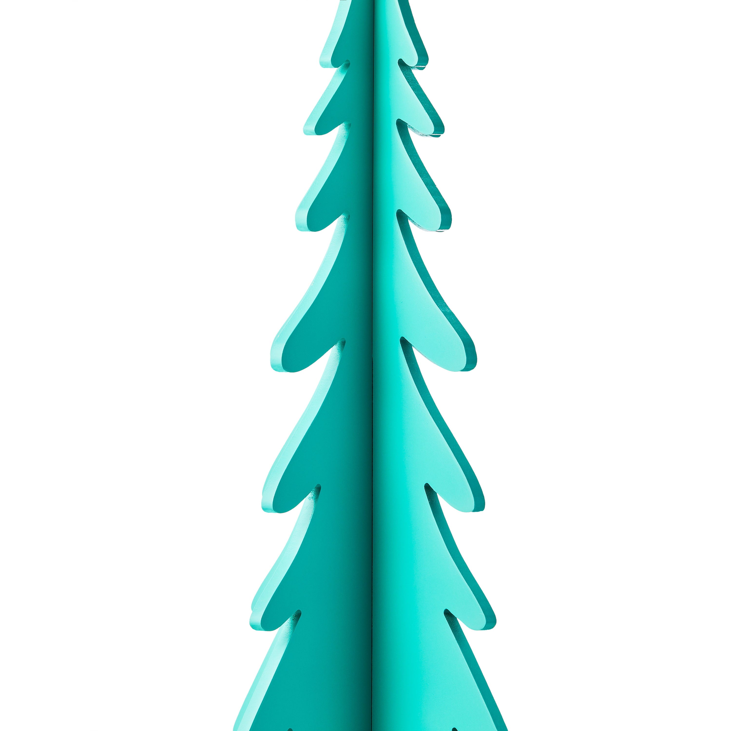 Teal Green Wood Christmas Tree Decor, 22 in, by Holiday Time
