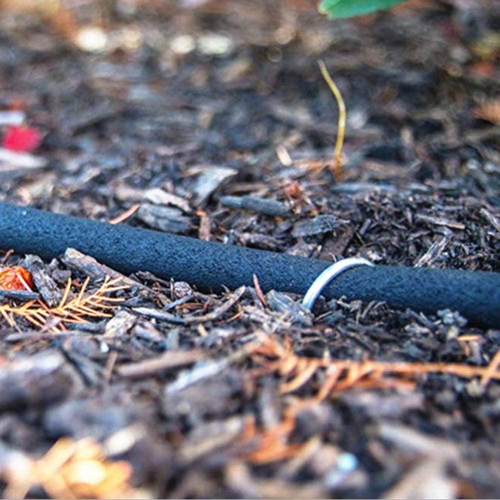 AAGUT 16 Pack Garden Landscape Staples 6 Inch Soaker Hose Stakes 11 Gauge Drip Line Irrigation Stakes Water Hose Hooks Galvanized Lawn U Pins Sod Nails