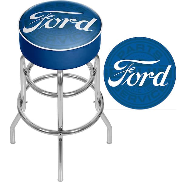 Genuine Parts 31 in. Chrome Swivel Cushioned Bar Stool