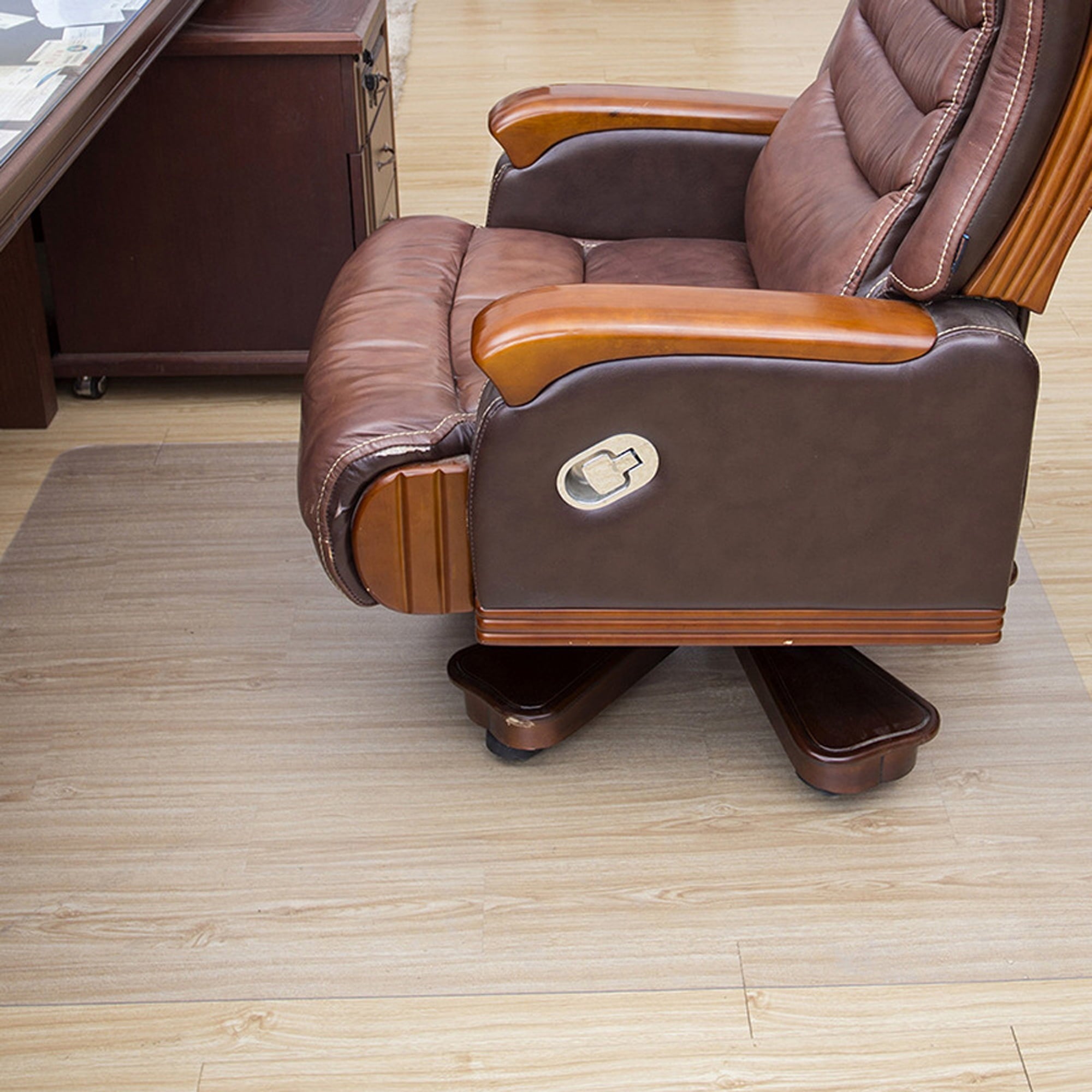 Transparent PVC Floor Protection Pad Office Chair Mat Computer Desk Swivel Plastic Mat for Wood Floor in Living Room Study Office