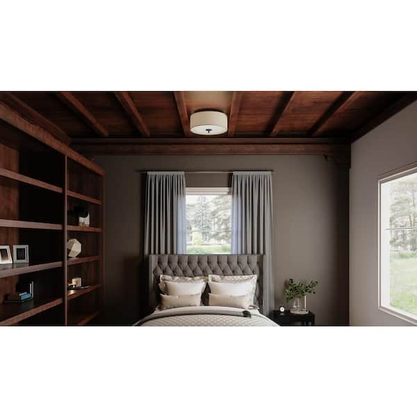 Blanche 16 in. 3-Light Matte Black Flush Mount