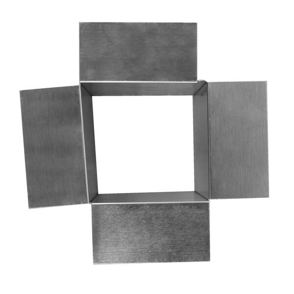 4 in. x 4 in. x 8 in. Tall Aluminum Open Pitch Pan Flashing with Open Bottom