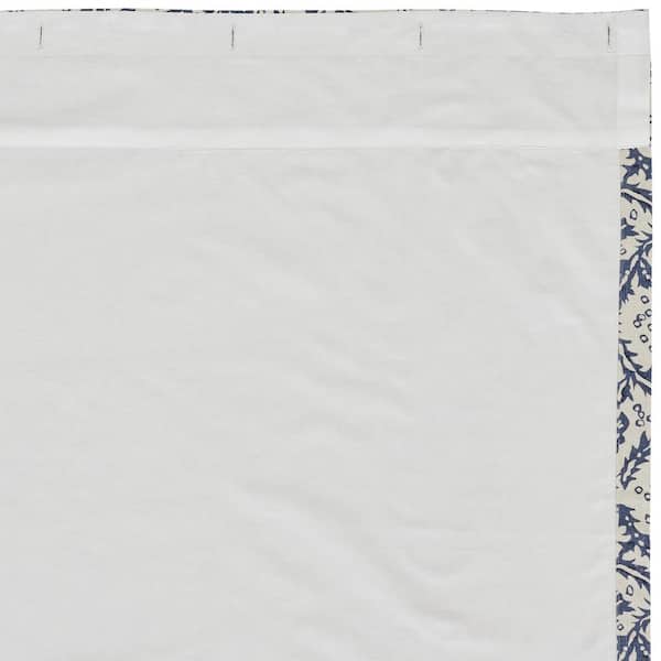 Dorset 72 in Navy Creme Blue Floral Shower Curtain