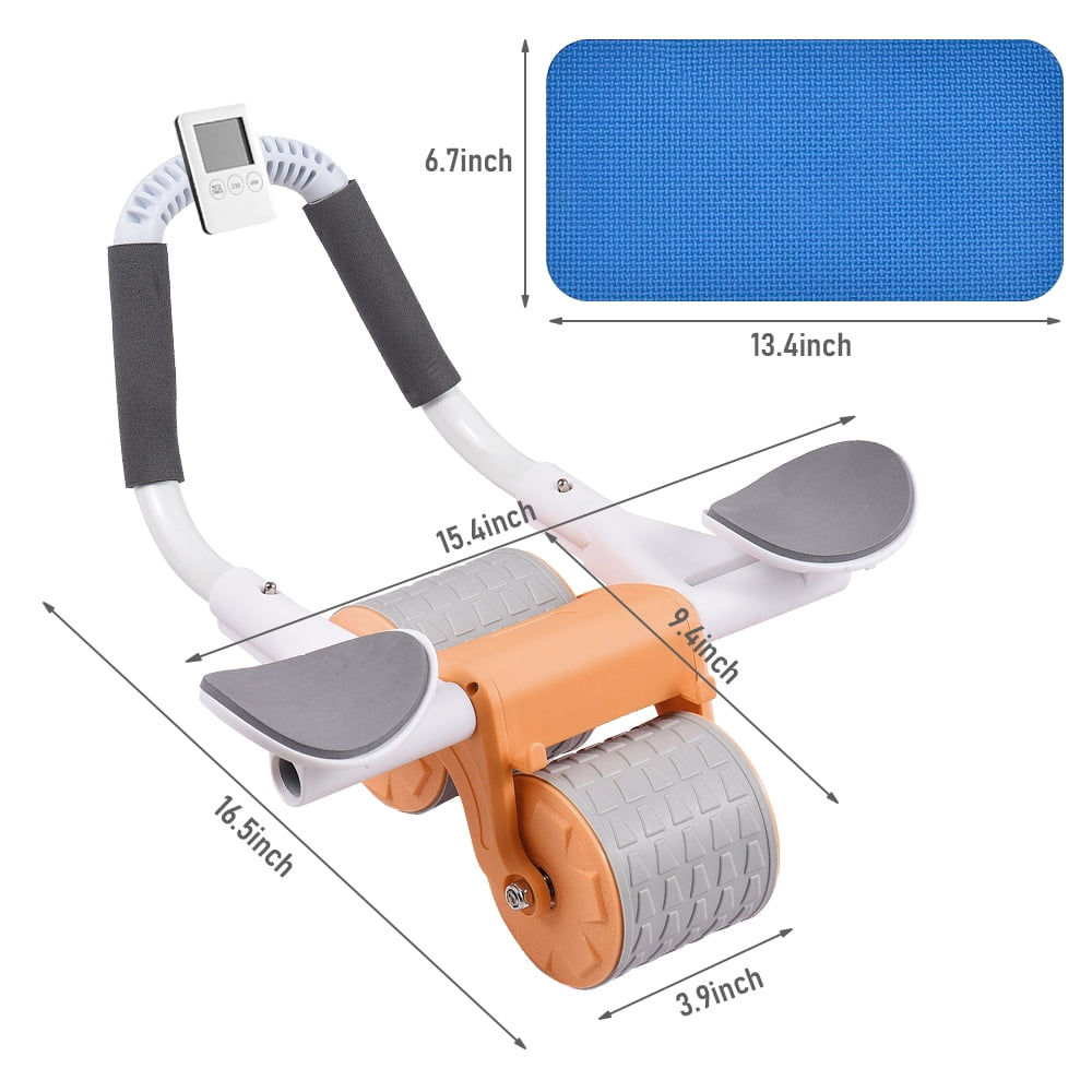 Welan Ab Roller with Timer and Mat, Elbow Support Automatic Rebound Abdominal Wheel for Abdominal & Core Strength Training