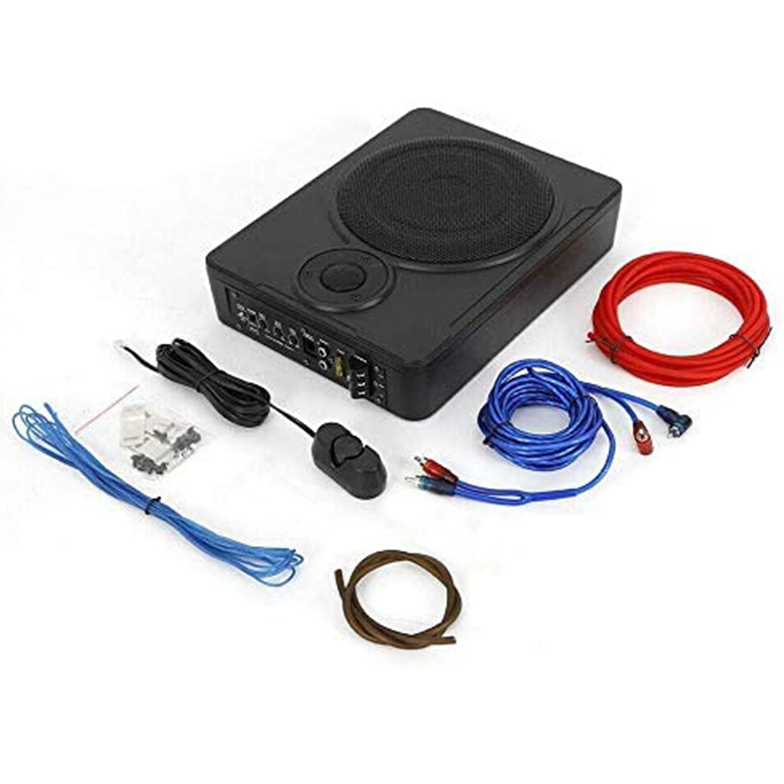 8'' Under-Seat Active Car Subwoofer Audio Speaker Bass Amp Sub Box Slim 600W Subwoofer Sub Audio Amplifier 600W