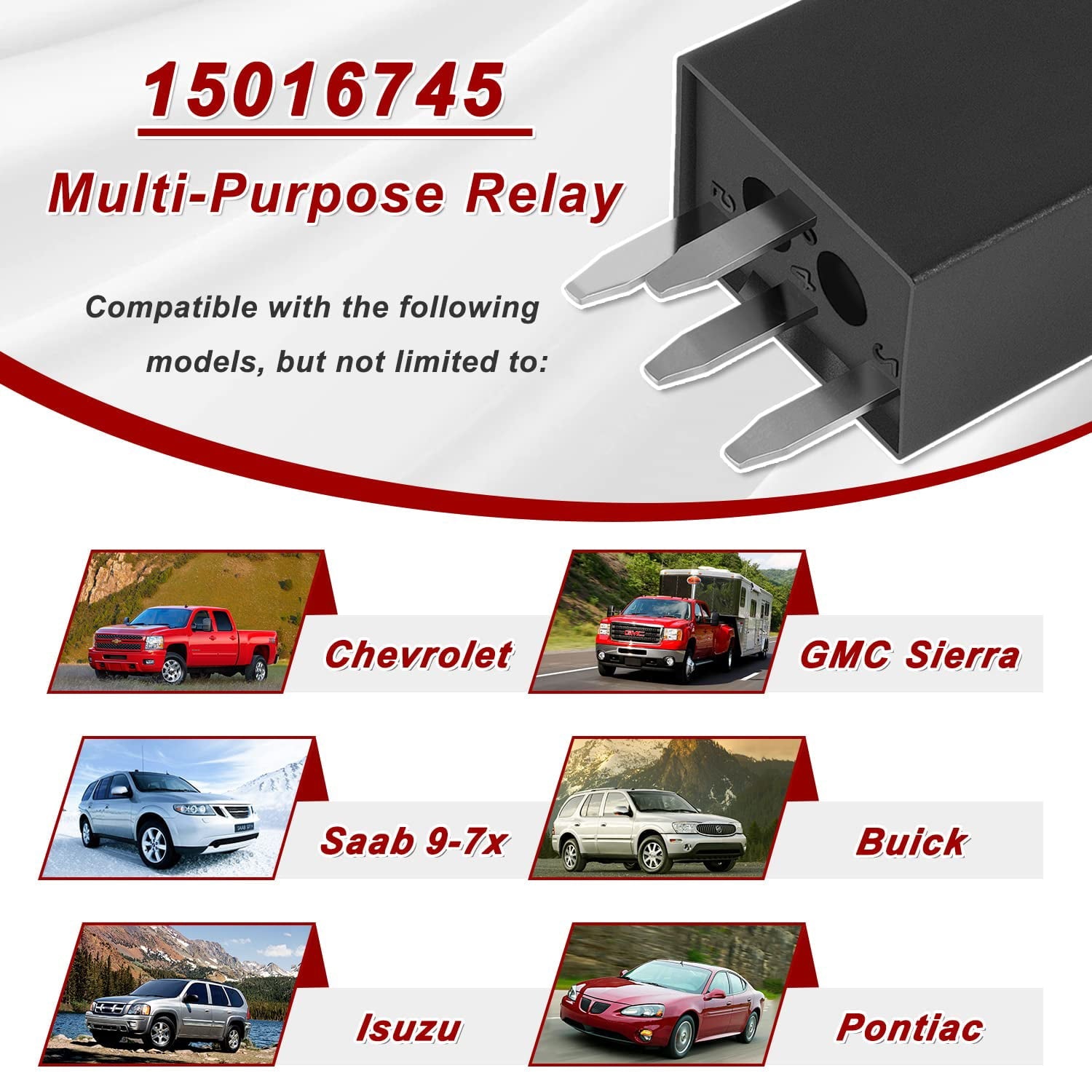 Luft Meister 15016745, 601-218 15016745 Headlight Relay, Gmc Envoy Relay, GM Multi-Purpose Relay