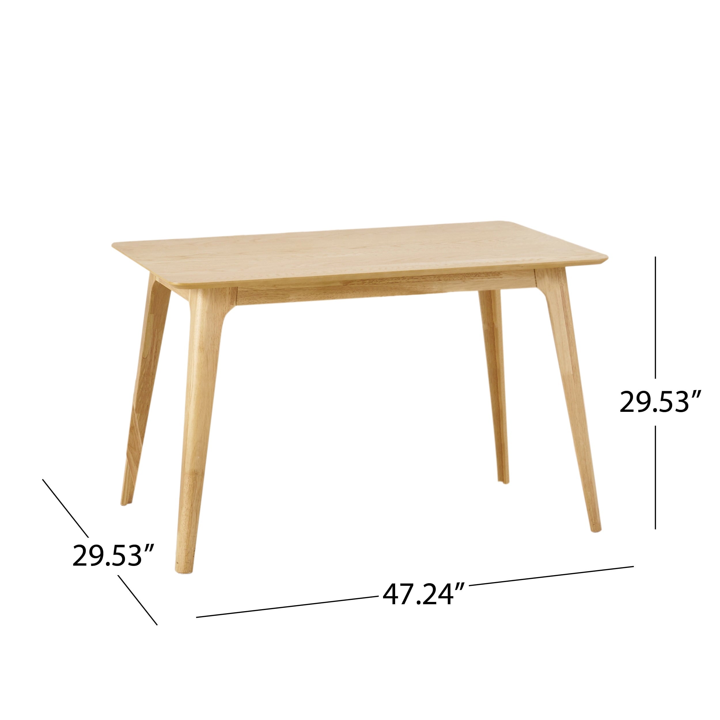 GDF Studio Nyx Mid Century Modern Fabric Upholstered Wood 5 Piece Dining Set, Light Beige and Natural Oak