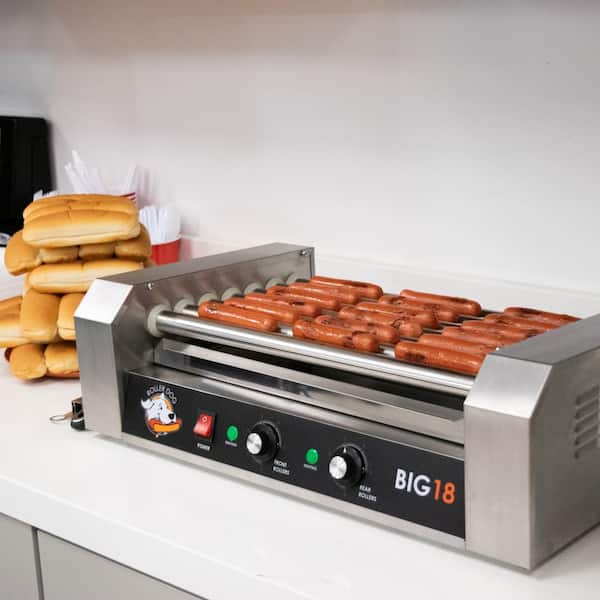 187 sq. in. Stainless Steel Hot Dog Roller Grill