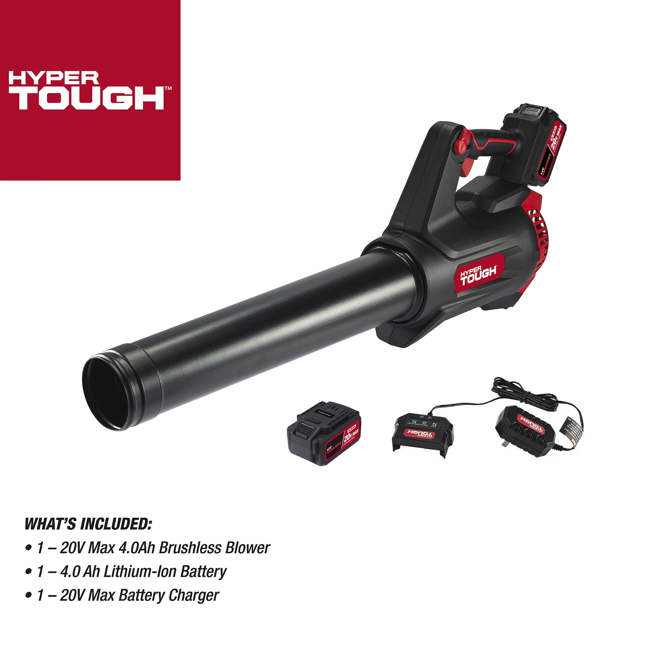 Hyper Tough 20V Max 110 mph 420 Cfm 4.0Ah Brushless Handheld Battery Blower, HT22-401-03-01