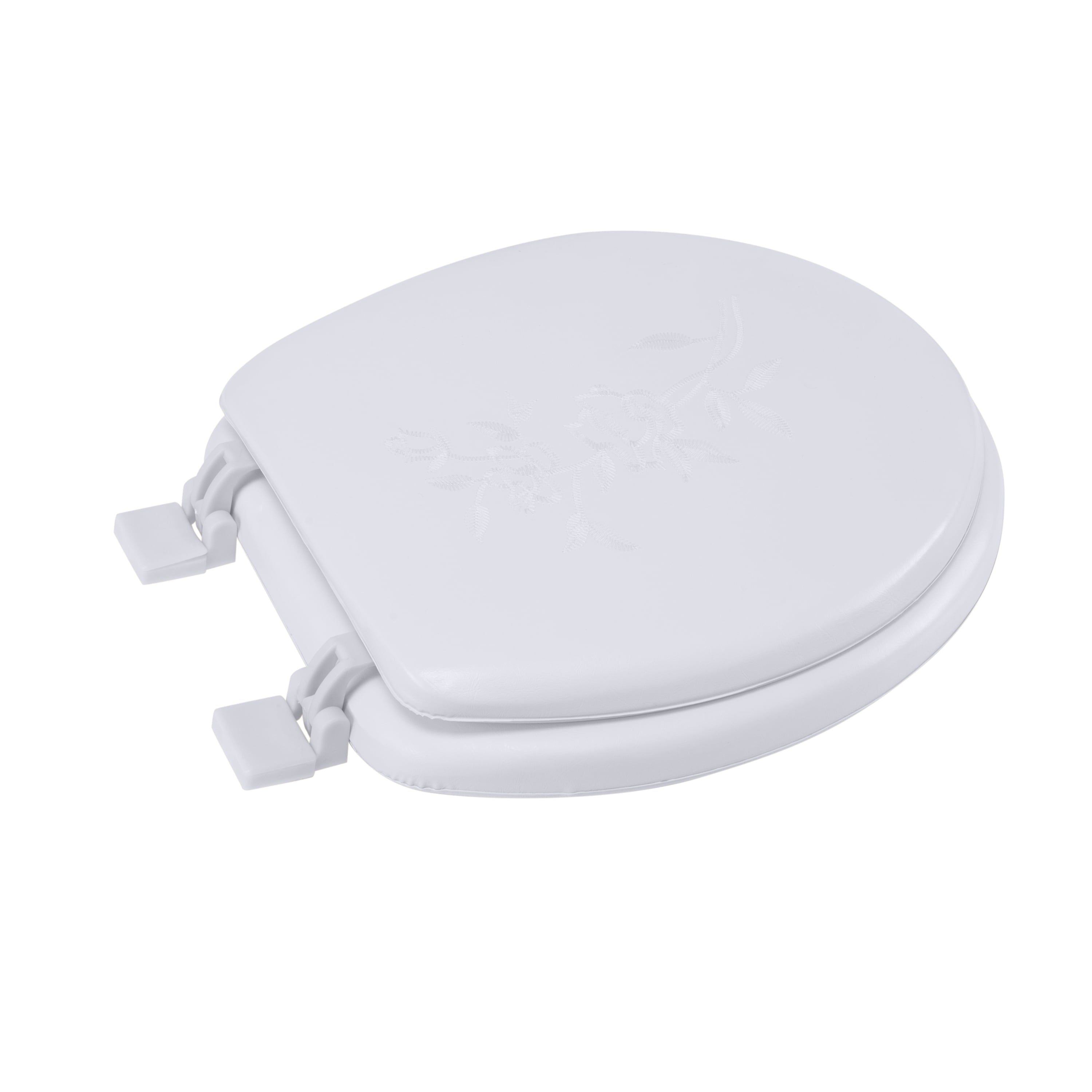 Bath Bliss Extra Soft Vinyl Standard Round Toilet Seat in White