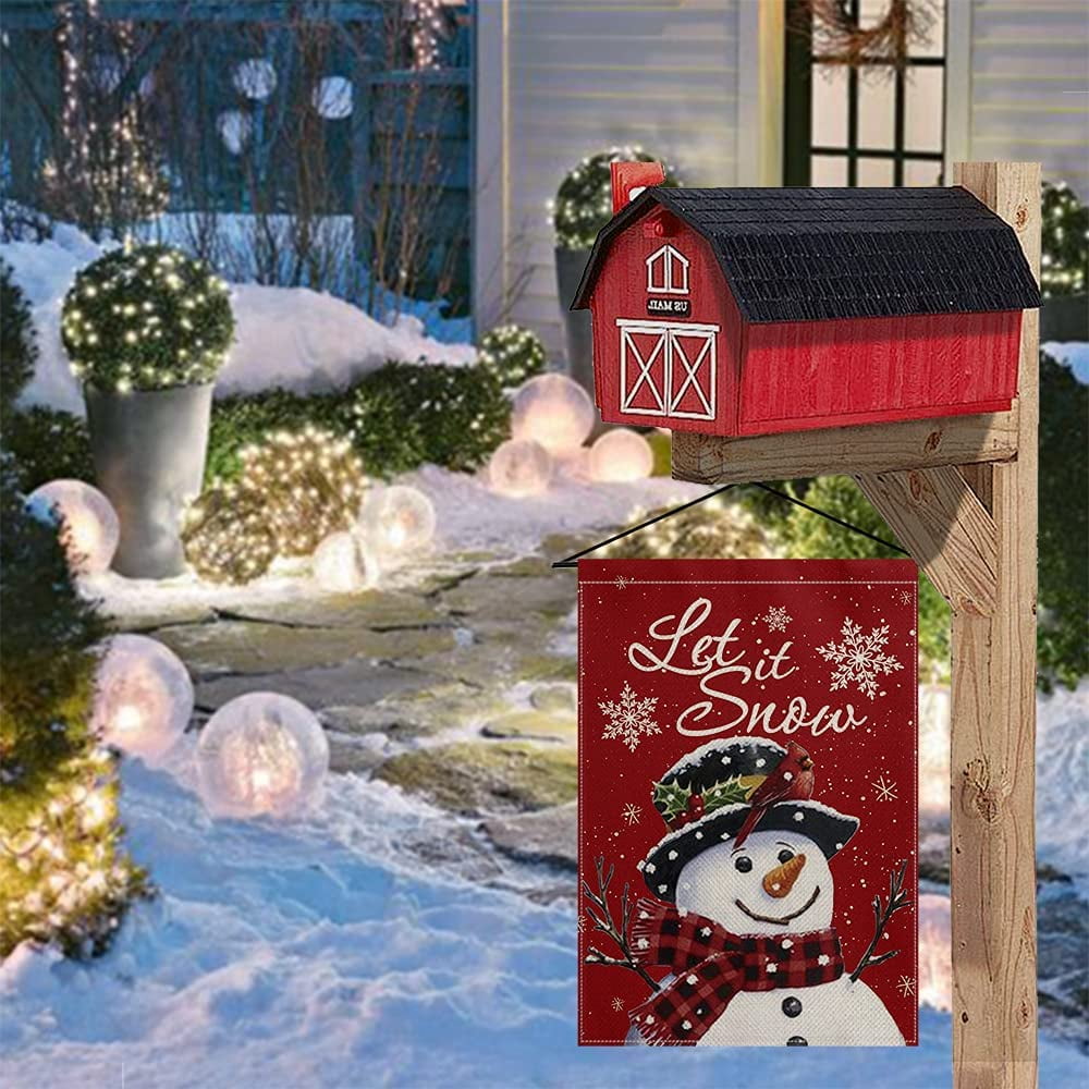 Artoid Mode Let It Snow Winter Snowman Garden Flag 12 x 18