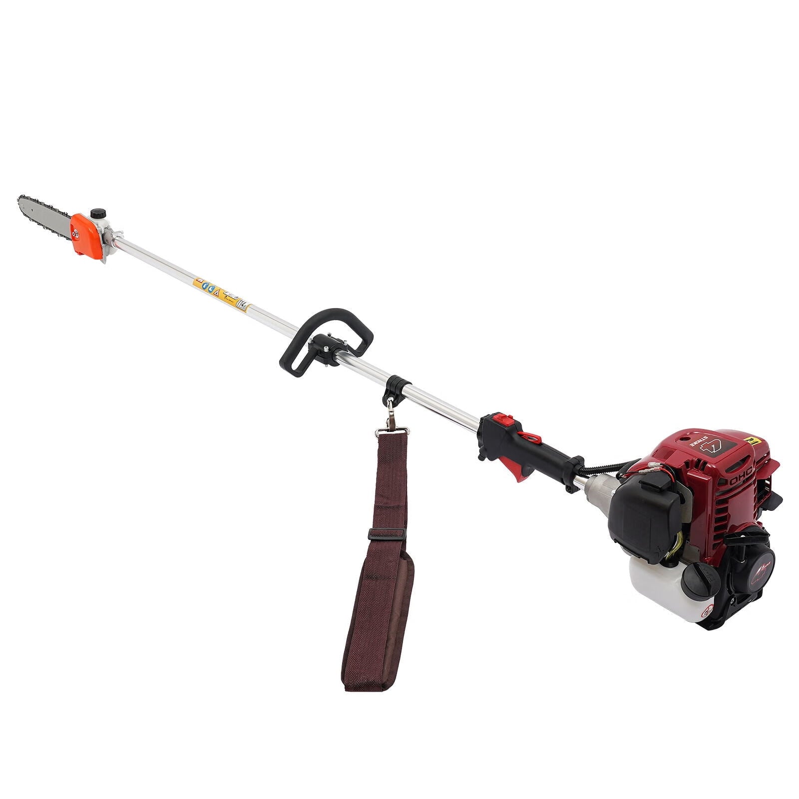 Wuzstar 37CC 4-Stroke Gas Pole Chainsaw Hedge Tree Trimmer with Extension Pole(1.5m)