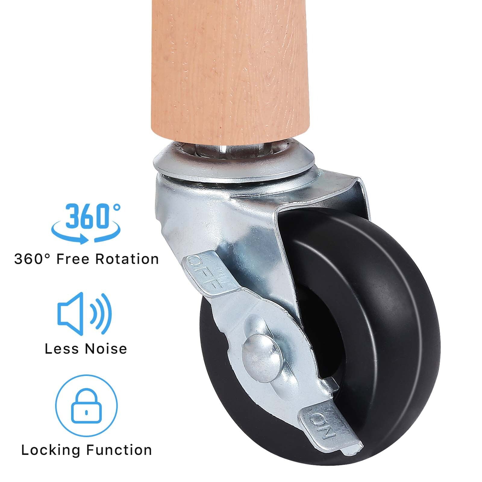 3 Tier Rolling Utility Cart Storage Organizer Service Cart with Handle and Locking Wheels for Home, Bathroom, Office, Kitchen, Coffee Bar, Microwave Cooking Station, White