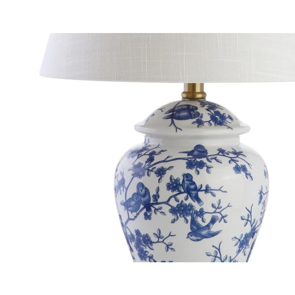 Penelope 22 in. Blue/White Chinoiserie Table Lamp