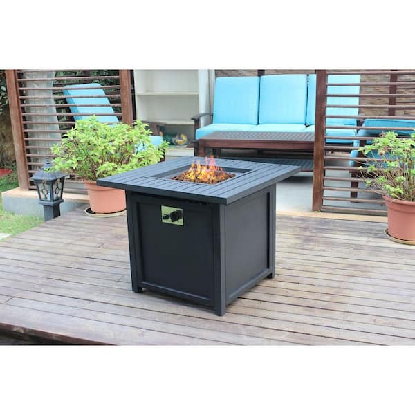 Upland Slat Top Metal 30 ft. Gas Fire Pit Table