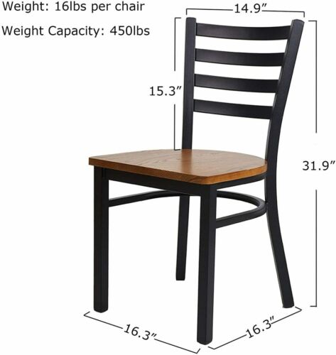 Koreyosh Set of 2 Wooden Chairs w/ Legs Heavy Duty Kitchen Dinner Home Modern
