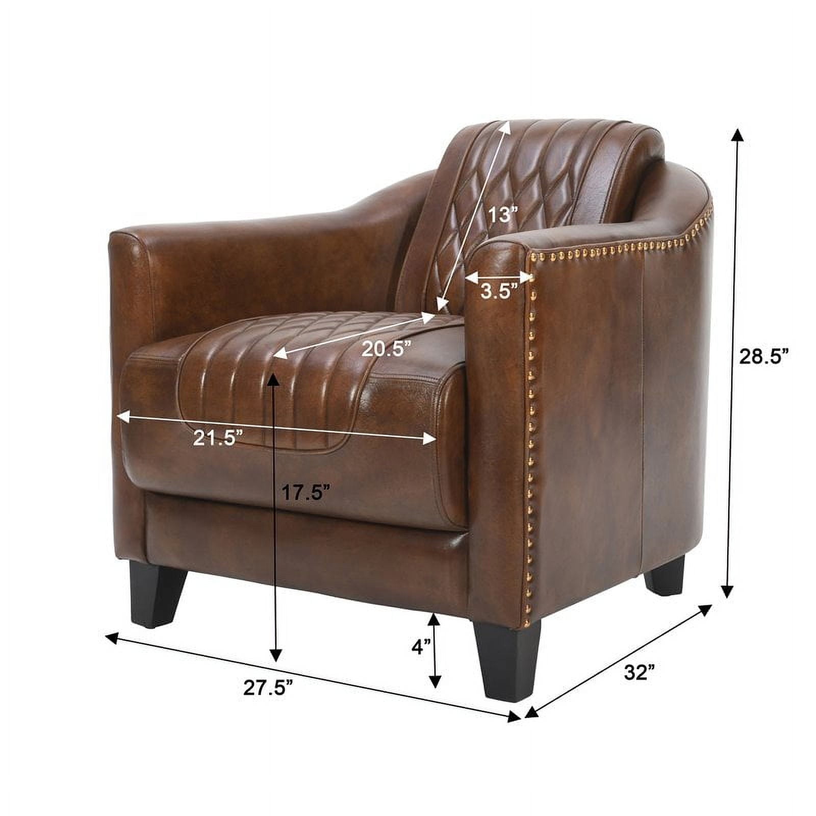 Alma Artte Tomcat Top Grain Leather Armchair in Marabou Dark Brown