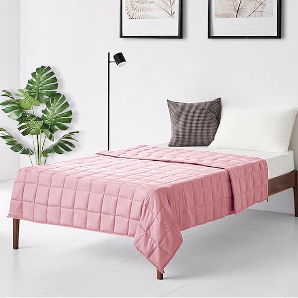 Pink Premium Cooling Heavy Soft Fabric Breathable 41 in. x 60 in. 10 lbs. Weighted Blanket