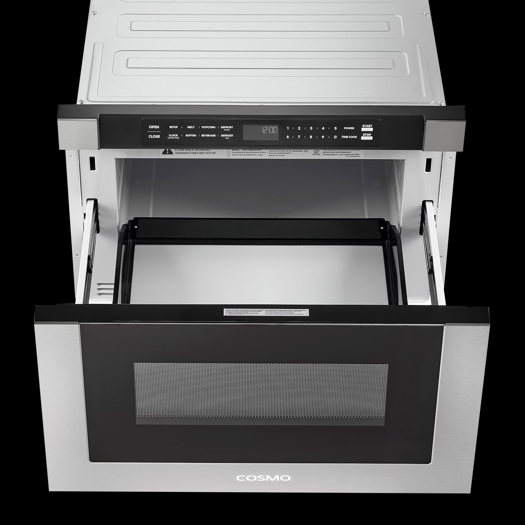 Cosmo 24 in. Built-in Microwave Drawer with Automatic Presets, Touch Controls, Defrosting Rack and 1.2 cu. ft. Capacity in Stainless Steel