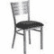 Flash Furniture HERCULES Series Silver Slat Back Metal Restaurant Chair - Cherry Wood Seat