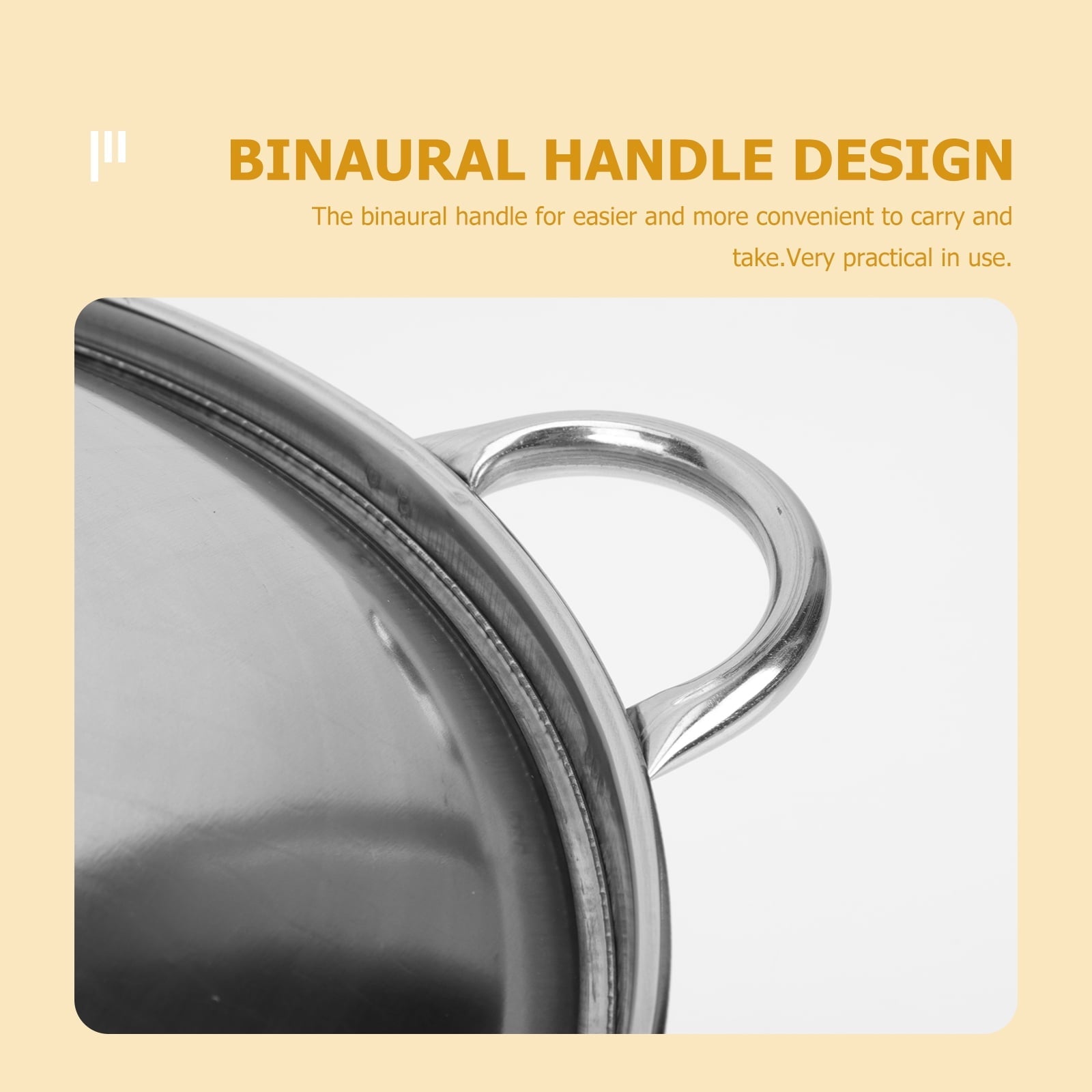 BESTONZON 1 set of Stainless Steel Pot Practical Double Ear Pot Multi-purpose Pot Kitchen Cookware