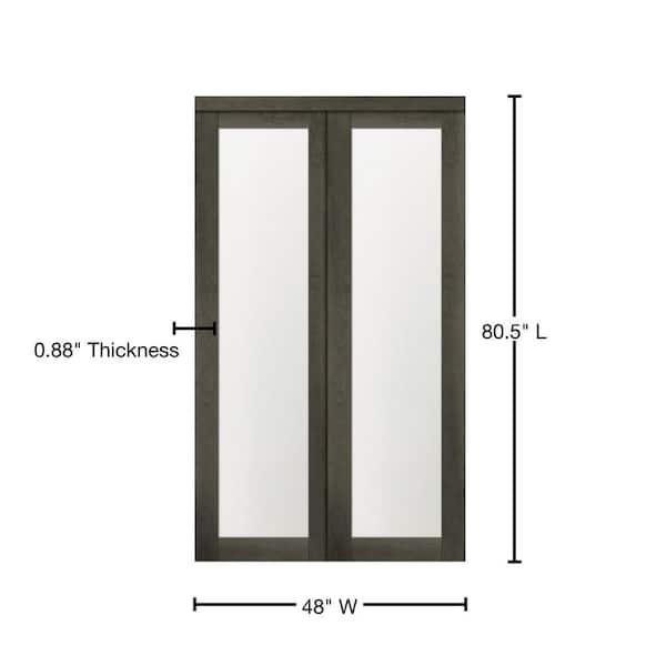 48 in. x 80.50 in. 1-Lite 1-Panel Iron Age Finished MDF Sliding Door
