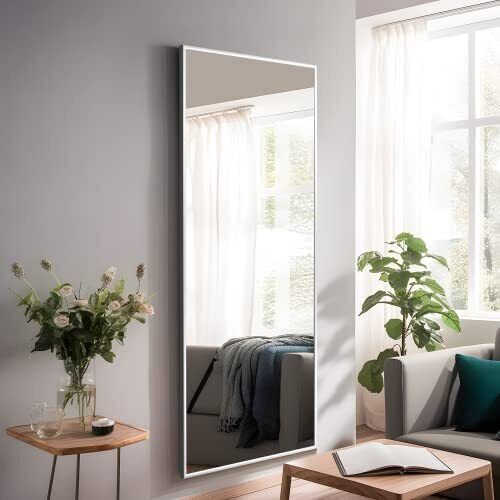 Full Length Mirror Standing Hanging or Leaning Against Wall, Large Rectangle ...
