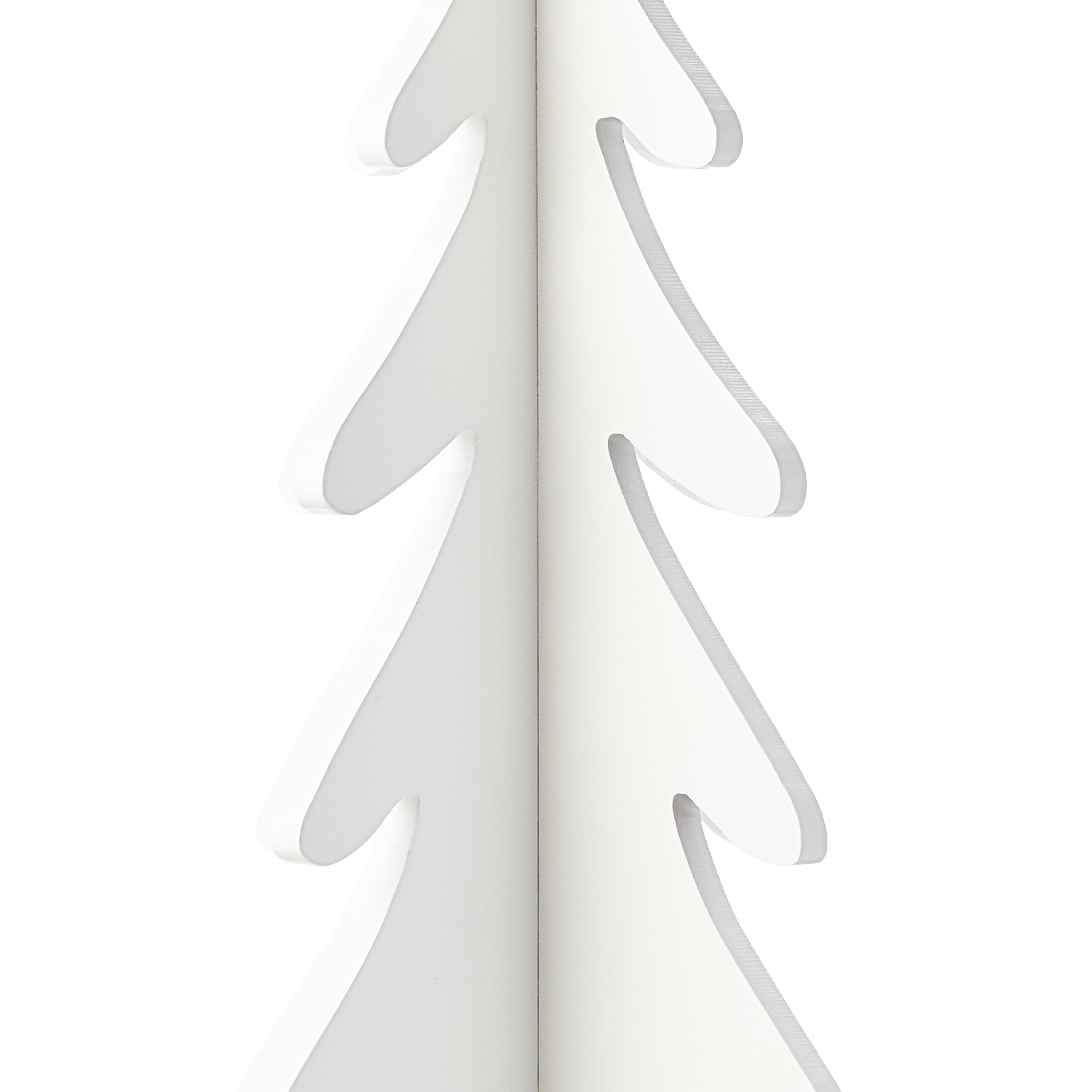 White Wood Christmas Tree Decor, 22 in, by Holiday Time