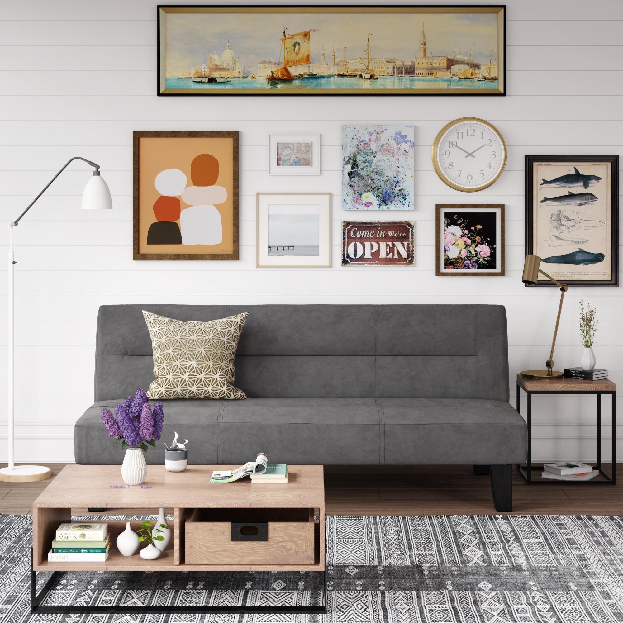 DHP Kebo Futon with Microfiber Cover, Gray