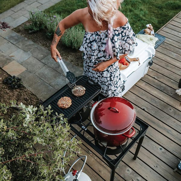 High Pressure Double Propane Burner Outdoor Cooker Fryer with Weather Proof Cover