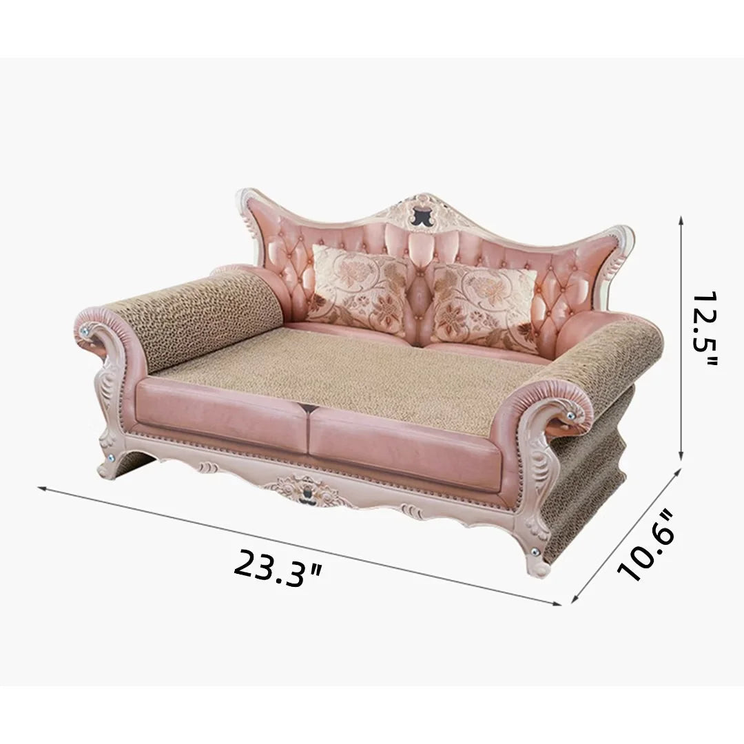 Nisorpa Cat Scratcher Cardboard, Cat Scratch Lounger Bed Sofa, Pet Scratching Pads Retro Board Corrugated Scratcher Sofa Pet Gift Pink